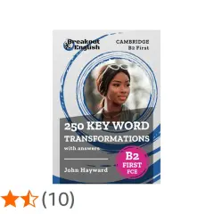 Libro "250 Key Word Transformations" para rephrasing B2 Cambridge. Incluye respuestas y es de John Hayward.