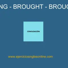 Conjugación del verbo irregular "bring": bring, brought, brought. Aprende a conjugarlo.