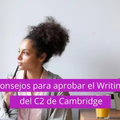 Joven pensativa con un lápiz, lista para el examen proficiency de Cambridge. Consejos para aprobar el Writing del C2.