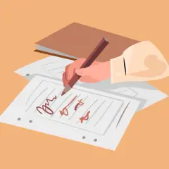 Mano escribiendo en papel, aprendiendo como hacer un buen writing.