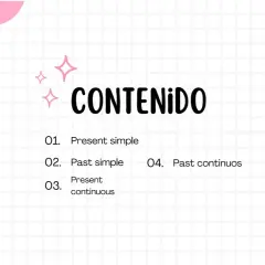 Contenido: Present simple, Past simple, Present continuous y Past continuos. Aprende la diferencia entre present simple y past simple.