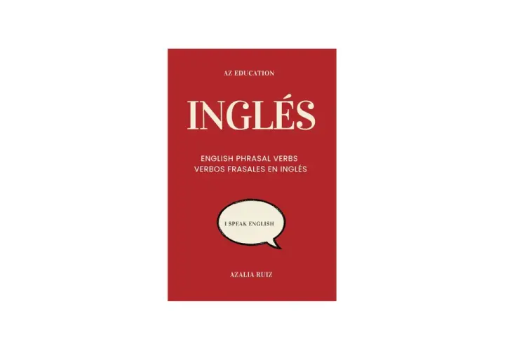 Libro "Inglés" de AZ Education, enfocado en phrasal verbs. Incluye "I SPEAK ENGLISH".