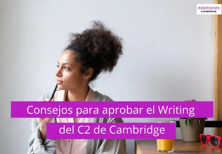 Joven pensativa con un lápiz, lista para el examen proficiency de Cambridge. Consejos para aprobar el Writing del C2.