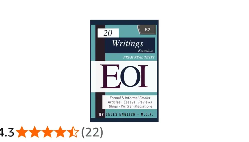 Libro "Writings Resueltos" para B2, con ejemplos de frases para writing, artículos, ensayos y más.