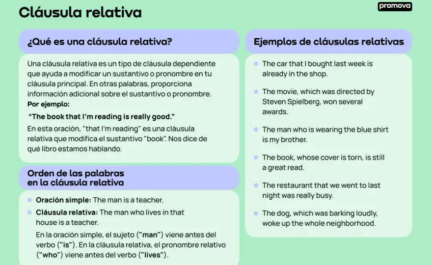 Oraciones de relativo en inglés - ejercicios resueltos y claves