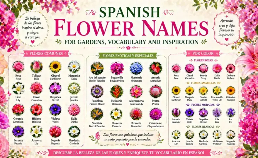 Flores en inglés - flower, flowers, blossom y bloom