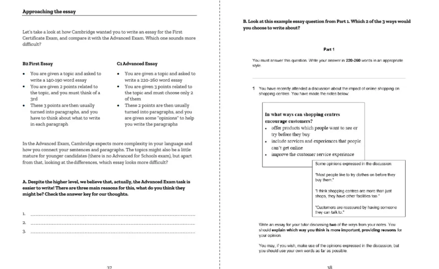 Writing de Cambridge C1 - cómo acertar en el essay y la Parte 2