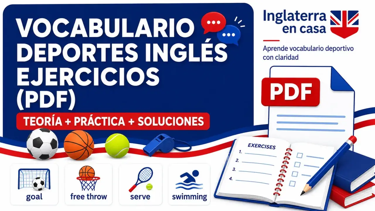Aprende vocabulario deportivo en inglés con ejercicios, teoría y soluciones. Incluye sport idioms y ejemplos como "goal" y "free throw".
